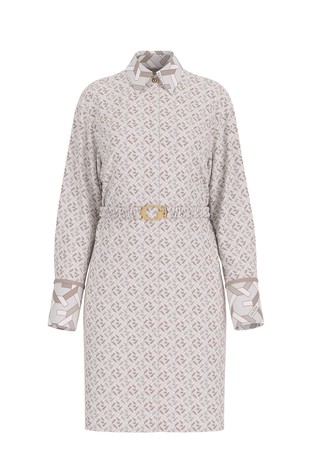 GUESS Shirt dress with logo pattern Gray 4