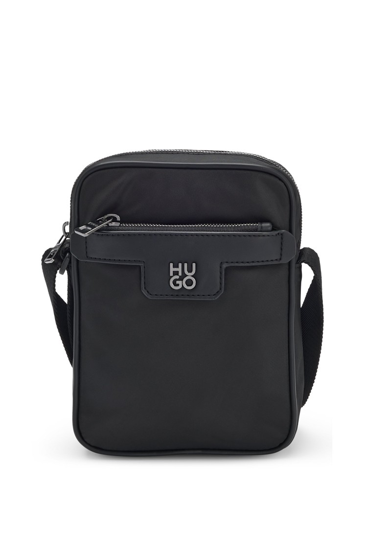 HUGO BOSS Reporter bag with metallic logo Black 
