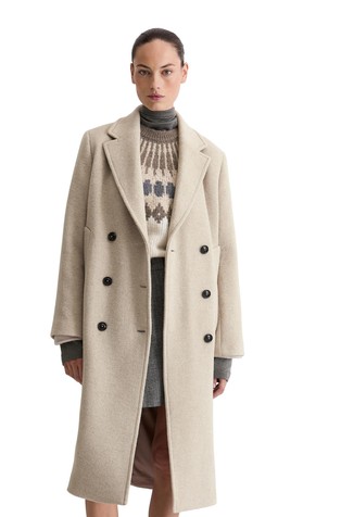 Plašč z dvorednim zapenjanjem iz volnene mešanice