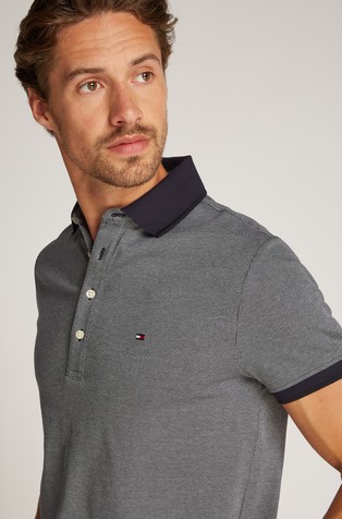 TOMMY HILFIGER Regular fit polo majica iz interlock bombažne tkanine Modra - Blue 4