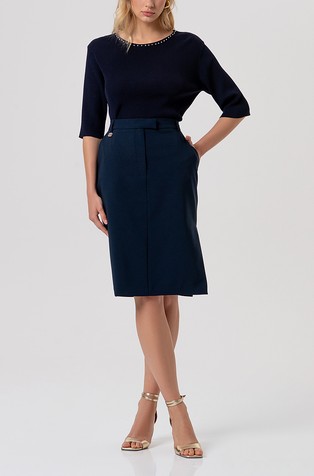 Sheath skirt slim fit middle length