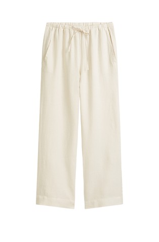 MARC O'POLO Linen joggpants straight with drawstring waistband Silky Stone 4