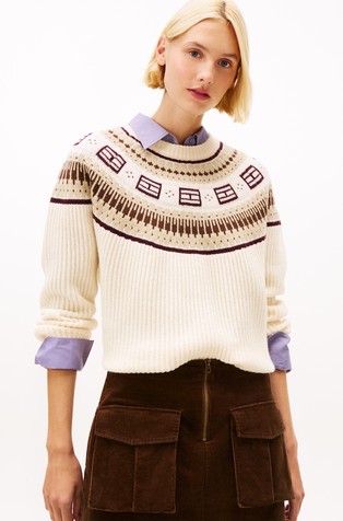 Fair Isle relaxed fit pleten volnen pulover