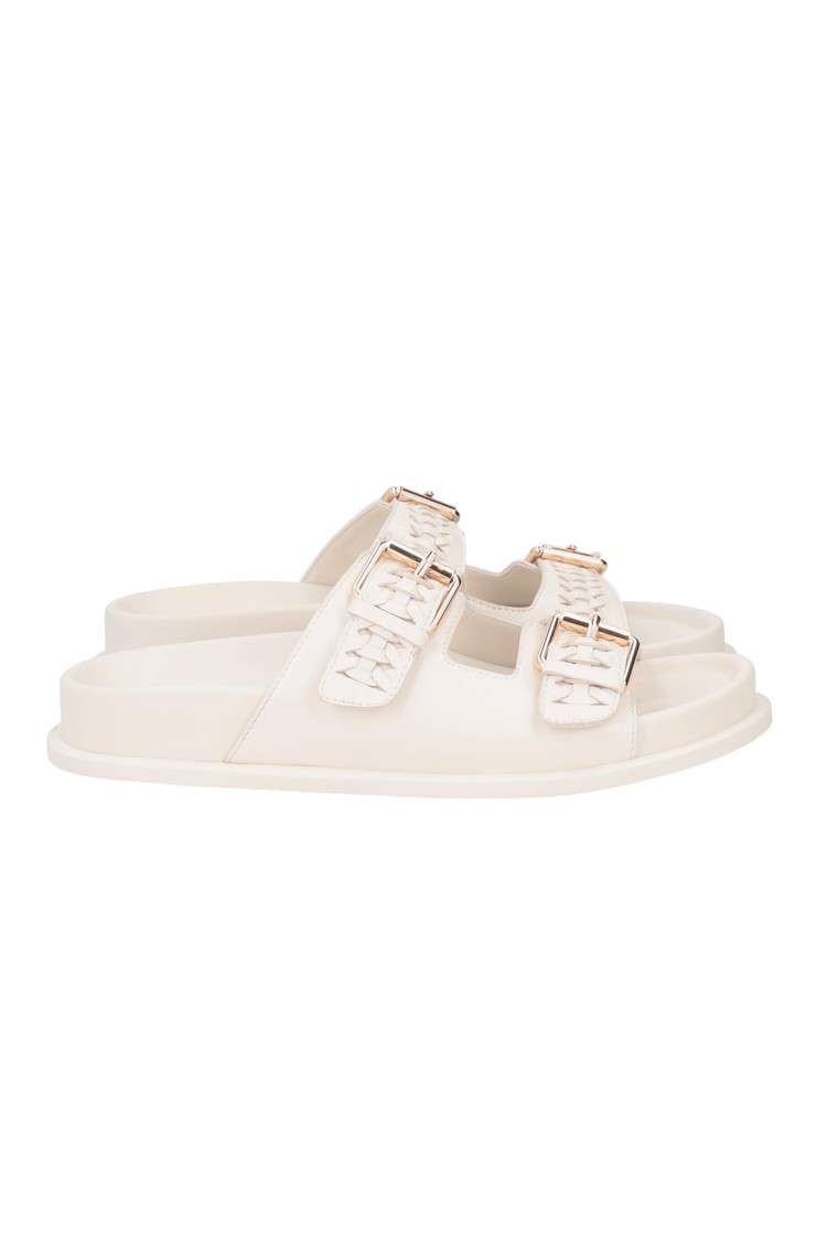 TOSCA BLU Tansy Leather Slides Ivory 