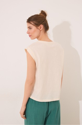 WOMEN'SECRET Cotton T-shirt with shells Ivory 2