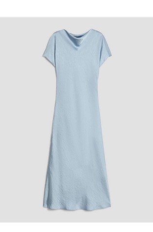 Crinkle twill midi dress