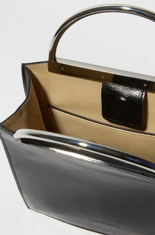 MAX&amp;CO Leather bag with metal handles Black 3