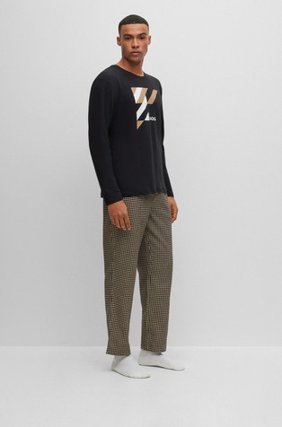 Cotton-twill pyjamas with signature artwork