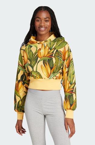 adidas x FARM cropped pulover s kapuco