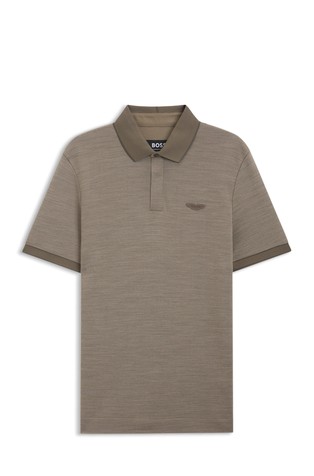 BOSS x Aston Martin polo majica iz mešanice bombaža in volne
