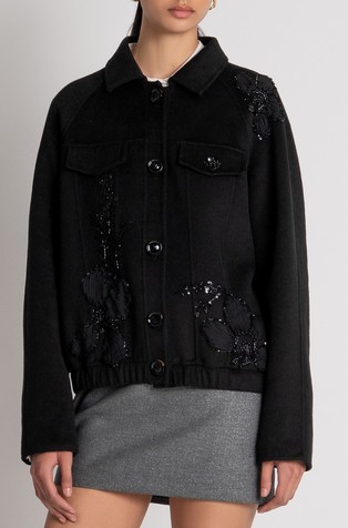 Jacket regular fit with wool with sequins