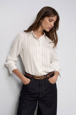 Shirt satin with stripes