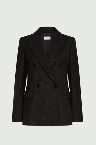 Suknjič z dvorednim zapenjanjem iz mešanice z viskozo