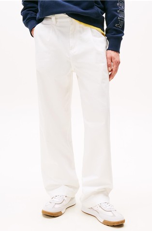 TOMMY HILFIGER Hilfiger Sailing unisex regular fit chino hlače Bela - Ecru 2