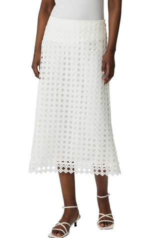 Flared lace midi skirt