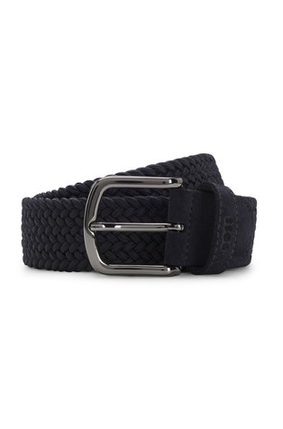 Woven belt with suede trims
