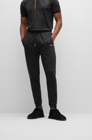 BOSS Cotton blend tracksuit bottoms with logo tape inserts Emporium