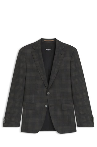 Slim-fit blazer in checked virgin wool