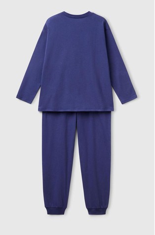 BENETTON Bombažna pižama z logotipom Modra - Blue 2