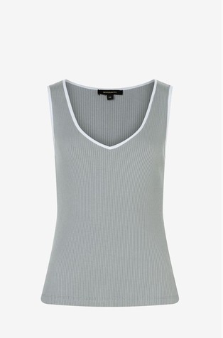Ribbed top with contrast trim