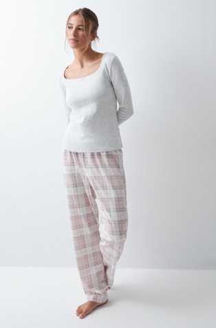 Cotton-blend long pyjamas