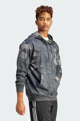 ADIDAS Pulover s kapuco in kamuflažnim vzorcem Siva - Gray 3