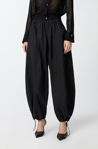 Lightweight balloon pants with drawstring