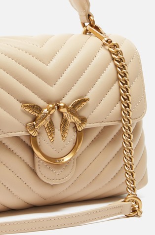 PINKO Mini Lady Love Bag Puff Chevron Beige / Gold 3