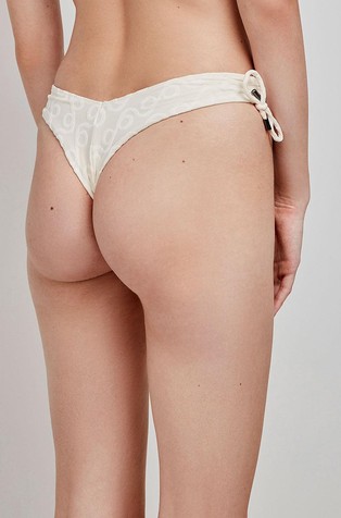 GISELA Brazilian bikini briefs with geometric print Beige 3