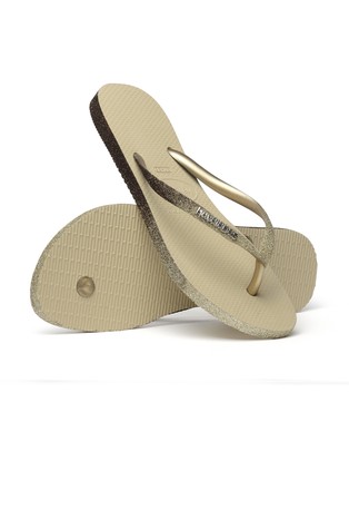 HAVAIANAS Slim Sparkle II japonke Bež - Sand Grey 5