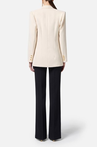 ELISABETTA FRANCHI Crêpe jacket with contrasting topstitching Butter 2