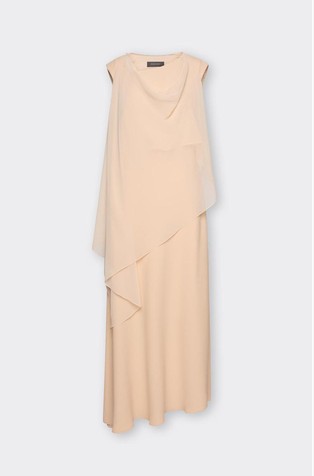 Envers satin dress with cape feature
