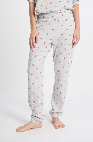 Paisha Cotton Pyjama Trousers with Heart Motifs
