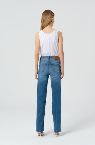FRACOMINA Jeans straight with push-up effect and middle bleached wash Blue 2