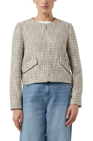 Cropped jakna iz tvida s svetlečimi vlakni