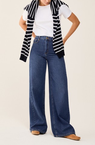 Jeans hlače s širokimi hlačnicami