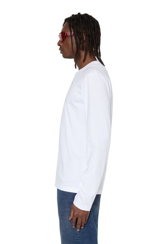 DIESEL Majica z dolgimi rokavi in mikro logotipom Bela - White 2