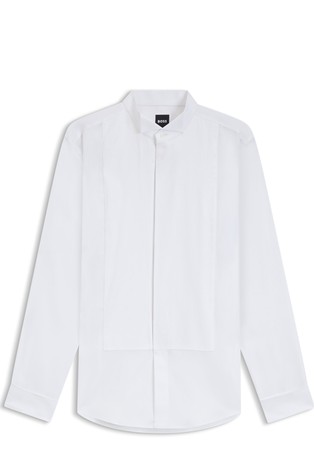 Slim-fit shirt in cotton satin