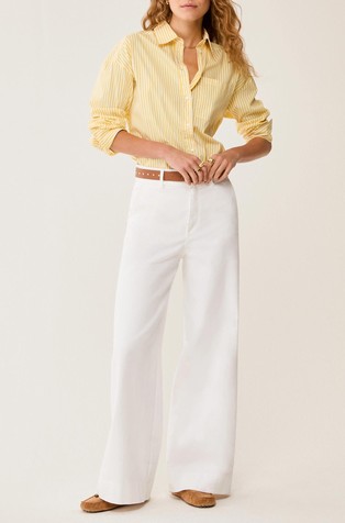 Wide-fit cotton bull denim jeans