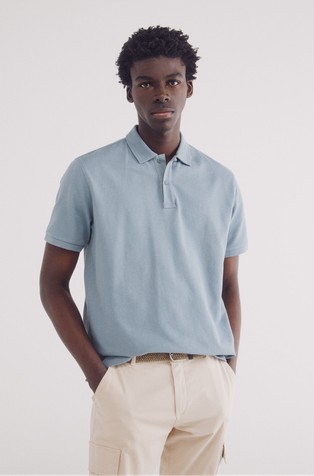 Regular fit polo majica iz strukturirane tkanine