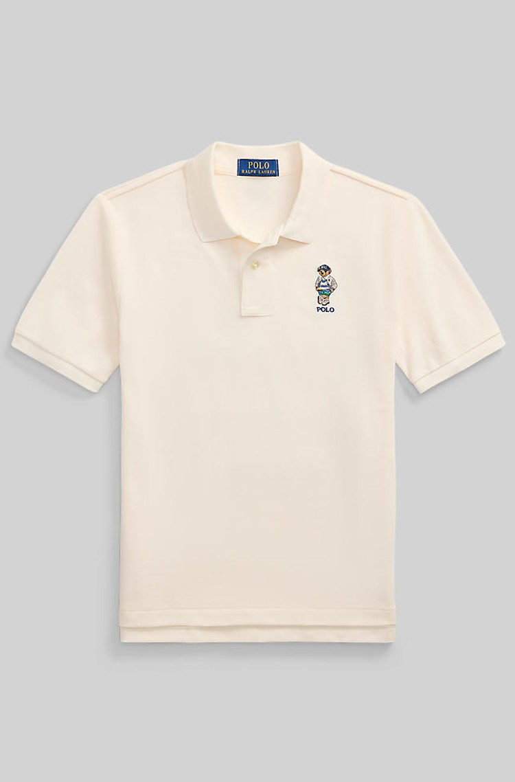 RALPH LAUREN Polo Bear Cotton Mesh Polo Shirt Nevis Bear 