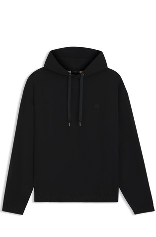 Relaxed fit pulover s kapuco iz merceriziranega bombaža