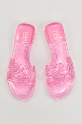 KARL LAGERFELD Siganture gumijasti natikači Roza - Pink 4