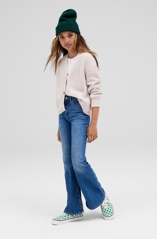 Jeans hlače na zvonec za deklice