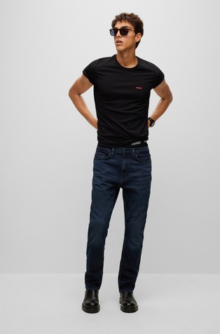 HUGO BOSS Paket 3 logo spodnjih majic s kratkimi rokavi Črna - Triple Black 5