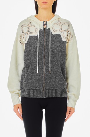 Wool blend zip-up sweater