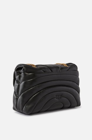 PINKO Butterfly Love Bag prešita torbica za čez ramo Črna - Black / Antique Gold 2