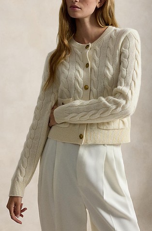 Cable Wool-cashmere Cardigan