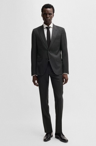 Slim fit obleka iz mikro vzorčaste volnene mešanice