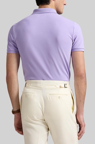 RALPH LAUREN Custom slim fit raztegljiva polo majica z mrežasto strukturo Škrlatna - Powder Purple 2